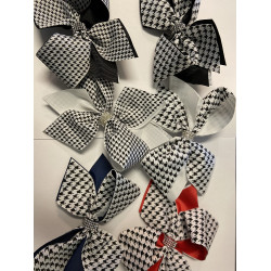 Houndstooth Print Black, White, Navy, White Assorted Bows Carded